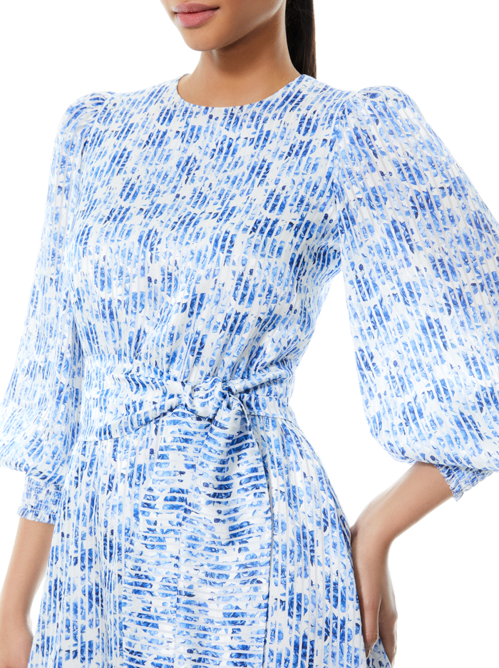 MOLLI BELTED FLORAL MINI DRESS - FORGET ME NOT SM ANTIQUE WHITE image 3 - Alice And Olivia