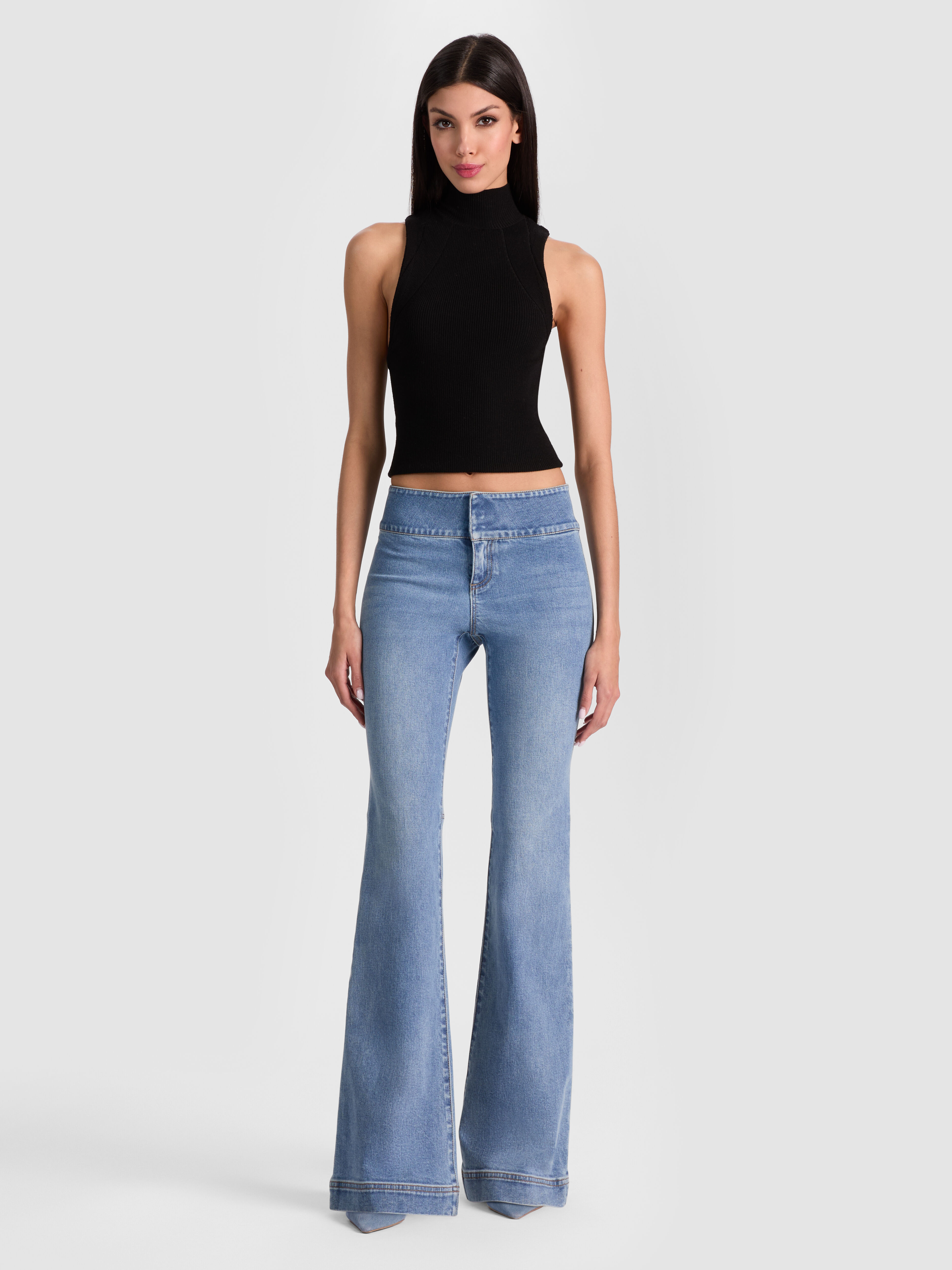 Dylan High Waisted Wide Leg Jean In Rockstar Blue | Alice +