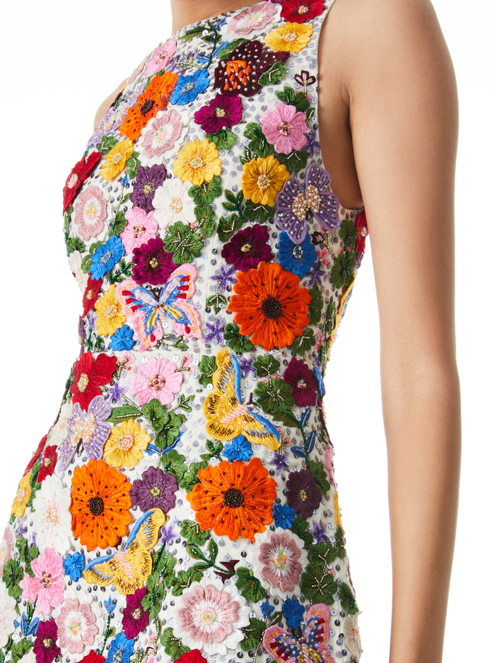 LINDSEY EMBELLISHED POUF DRESS - MULTI image 3 - ALICE + OLIVIA