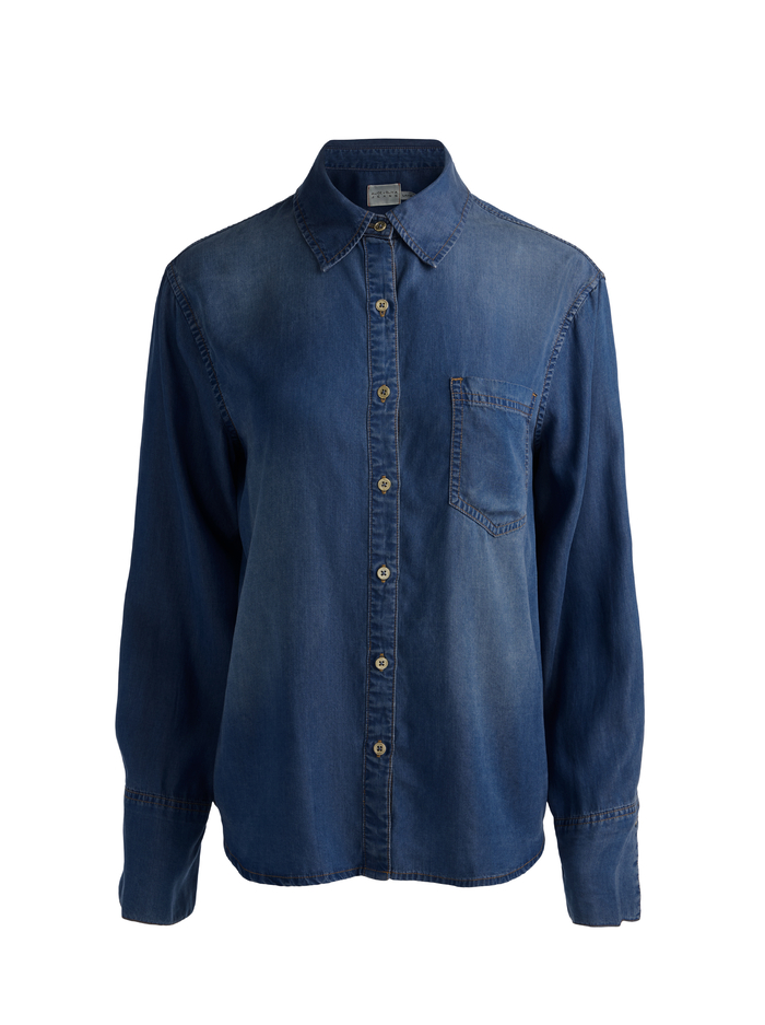 FINELY OVERSIZED DENIM BUTTON DOWN - BROOKLYN BLUE image 5 - ALICE + OLIVIA
