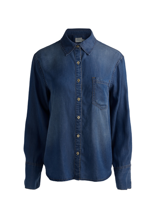 BROOKLYN BLUE-FINELY OVERSIZED DENIM BUTTON DOWN