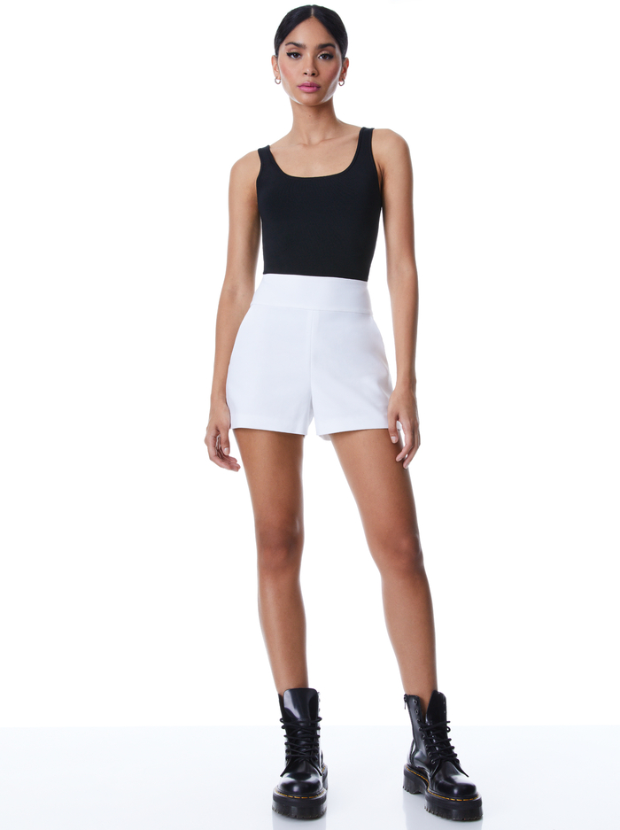 DONALD HIGH WAIST SHORT - WHITE image 2 - Alice And Olivia
