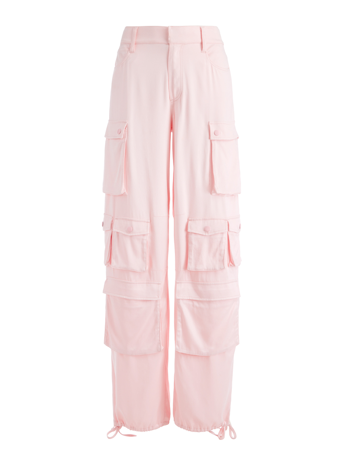 OLYMPIA MID RISE BAGGY CARGO PANTS - PINK LACE image 5 - Alice And Olivia
