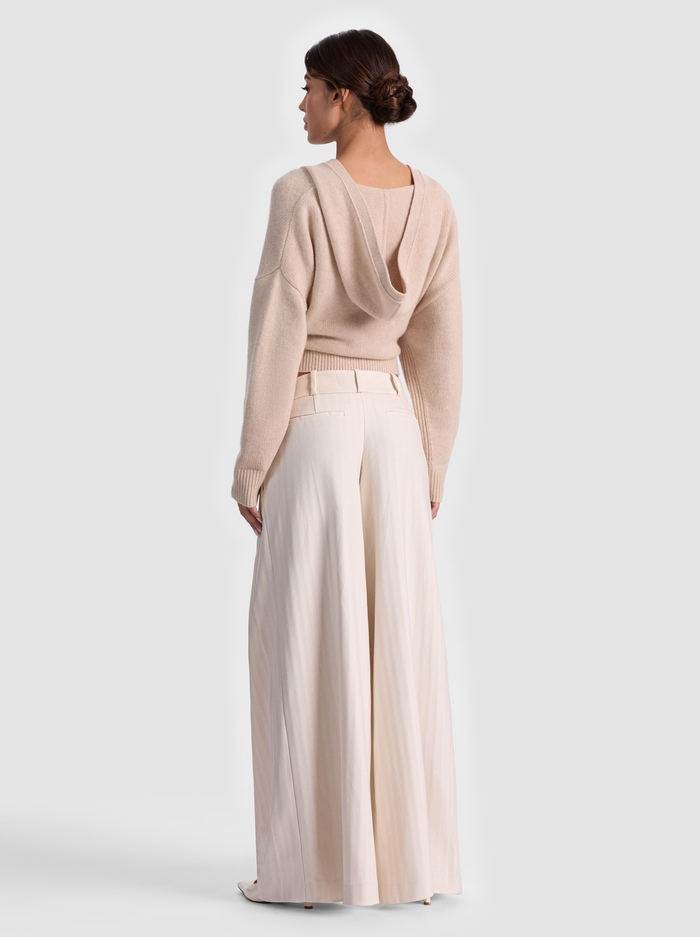 SIMON PLEATED TROUSER - OFF WHITE/OATMEAL image 2 - ALICE + OLIVIA