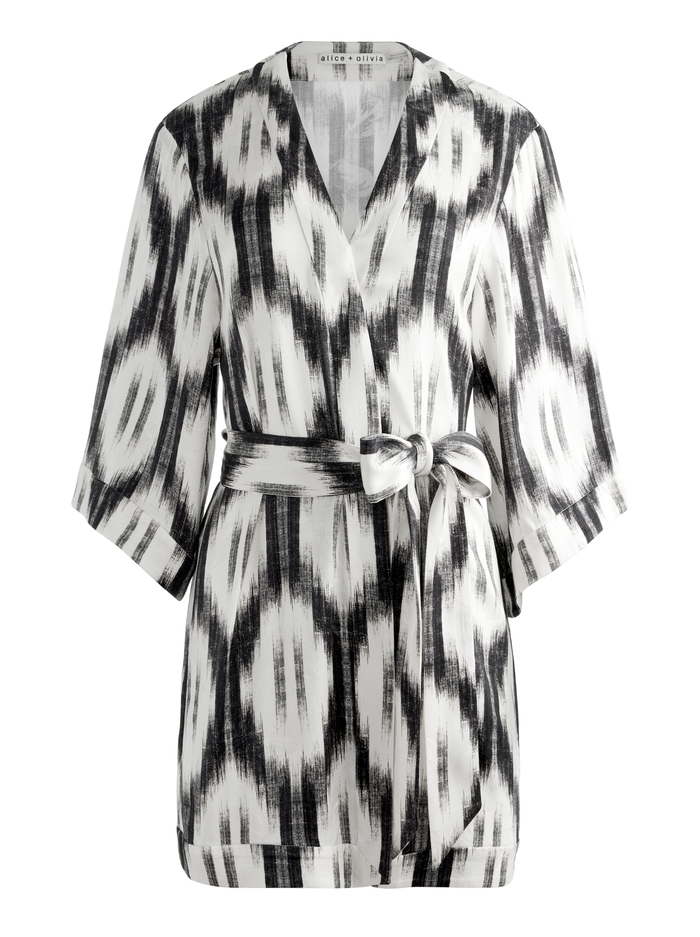 DOMINO KIMONO WITH TIE BELT - CLASSIC IKAT image 5 - Alice And Olivia