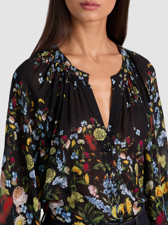 SOCIAL HOUR BLACK-THALIA BUTTON DOWN BLOUSE