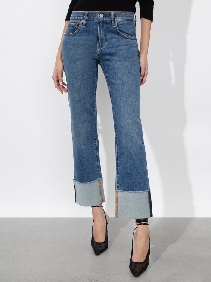 ABILENE CUFFED JEAN - LOLA BLUE - Alice And Olivia