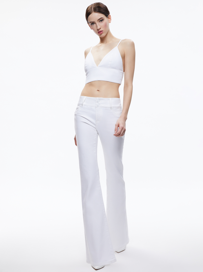 STACEY LOW RISE BELL BOTTOM JEAN - WHITE image 2 - ALICE + OLIVIA