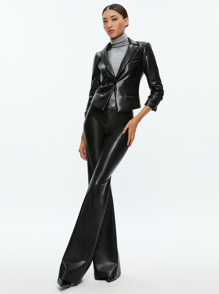 VINNIE VEGAN BLAZER - BLACK image 4 - Alice And Olivia