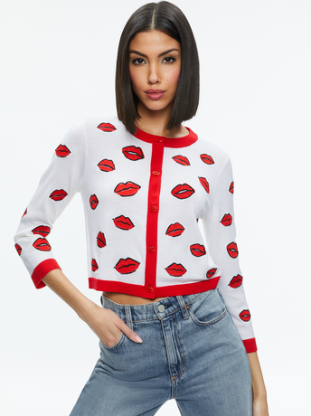 DARODA KISS CREWNECK CROPPED CARDIGAN