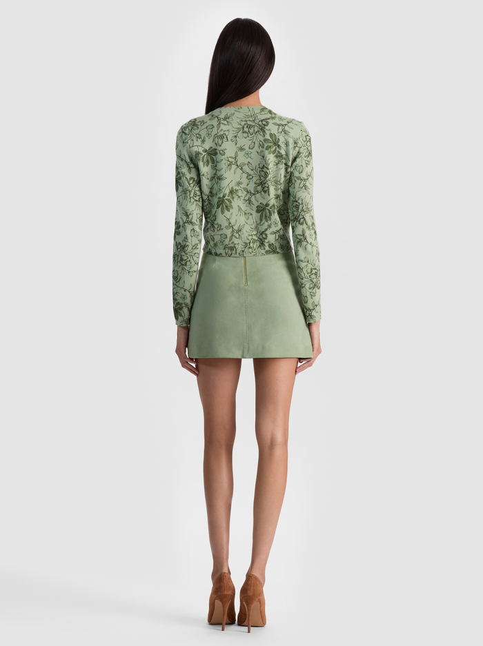 CARSON PRINTED CARDIGAN - MYSTIC GARDEN SAGE image 3 - ALICE + OLIVIA