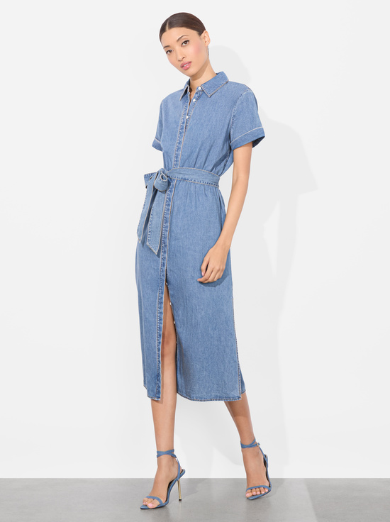 PEYTON VINTAGE BLUE-CHASSIDY DENIM MIDI DRESS