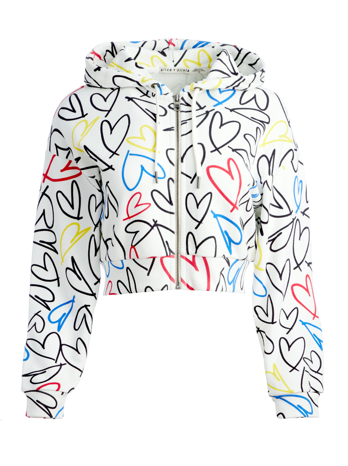 A+O X LELE PONS HEARTS BARRON CROPPED HOODIE - LELE LOVE image 5 - ALICE + OLIVIA