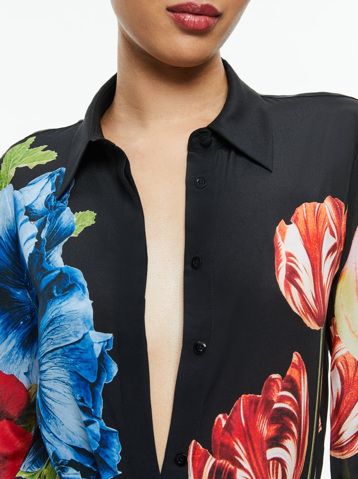 WILLA SILK BLOUSE - LE PARISIEN BLACK image 3 - Alice And Olivia