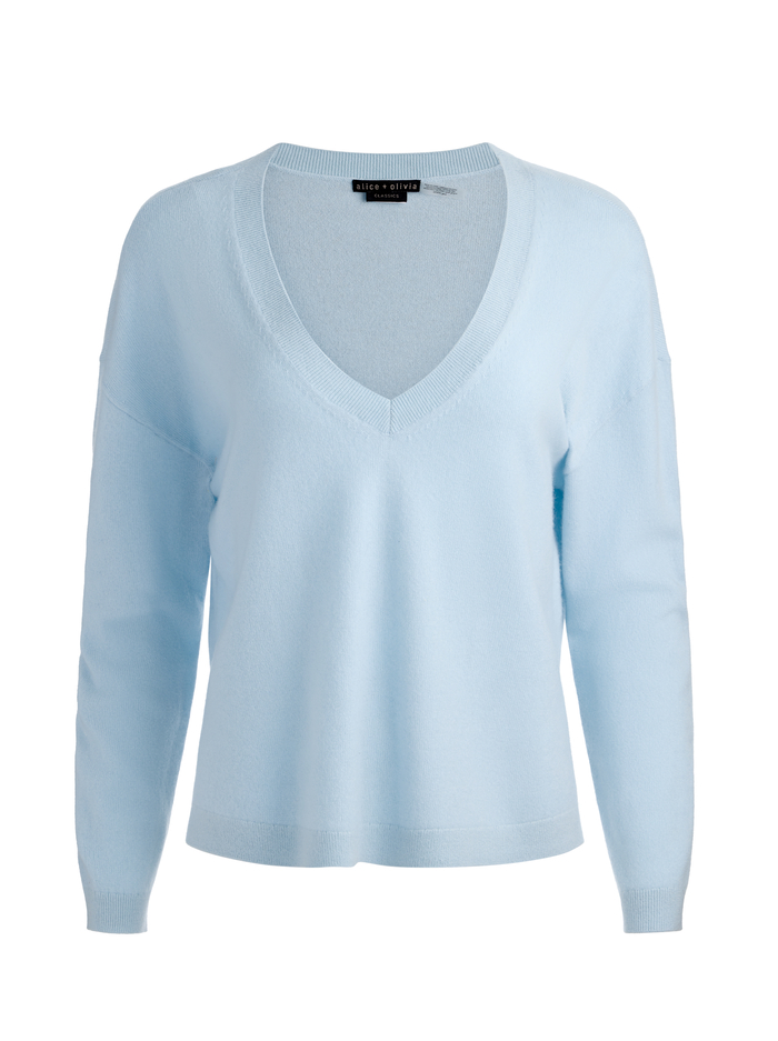 CAROLINA BLUE-WILLIAMS CASHMERE PULLOVER