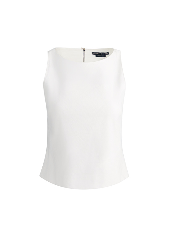OFF WHITE-YVETTE LINEN BOAT NECK TANK