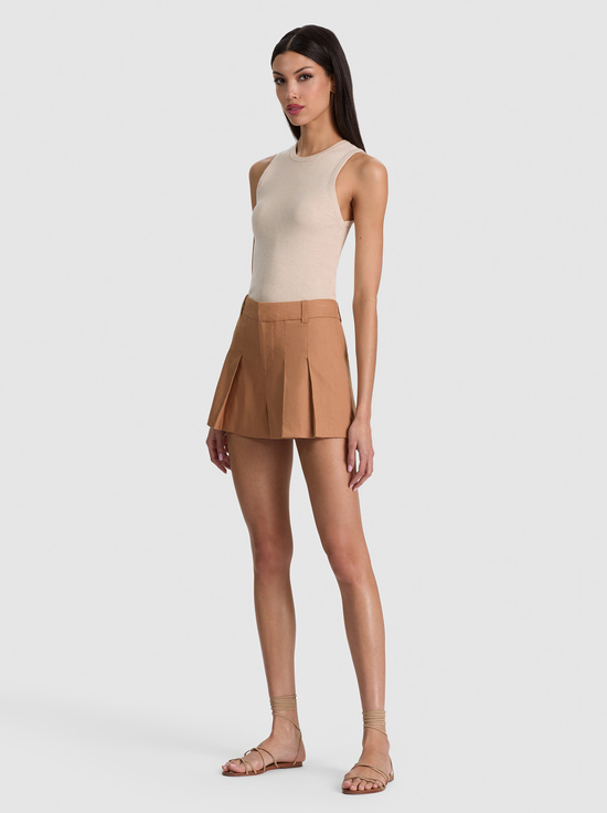TAN-BLAIRE PLEATED LINEN PANT