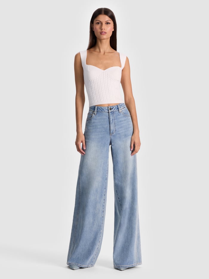 ADRIANNA KNIT CORSET - SOFT WHITE image 1 - Alice And Olivia