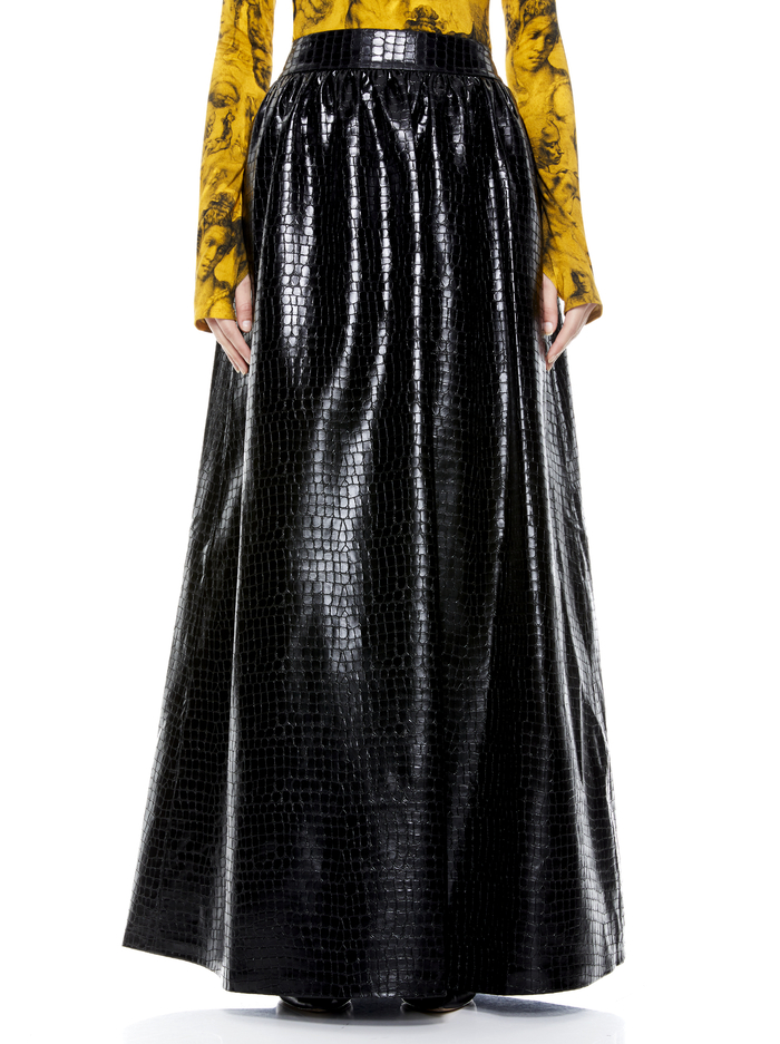 TINA VEGAN LEATHER GOWN SKIRT - BLACK image 1 - Alice And Olivia