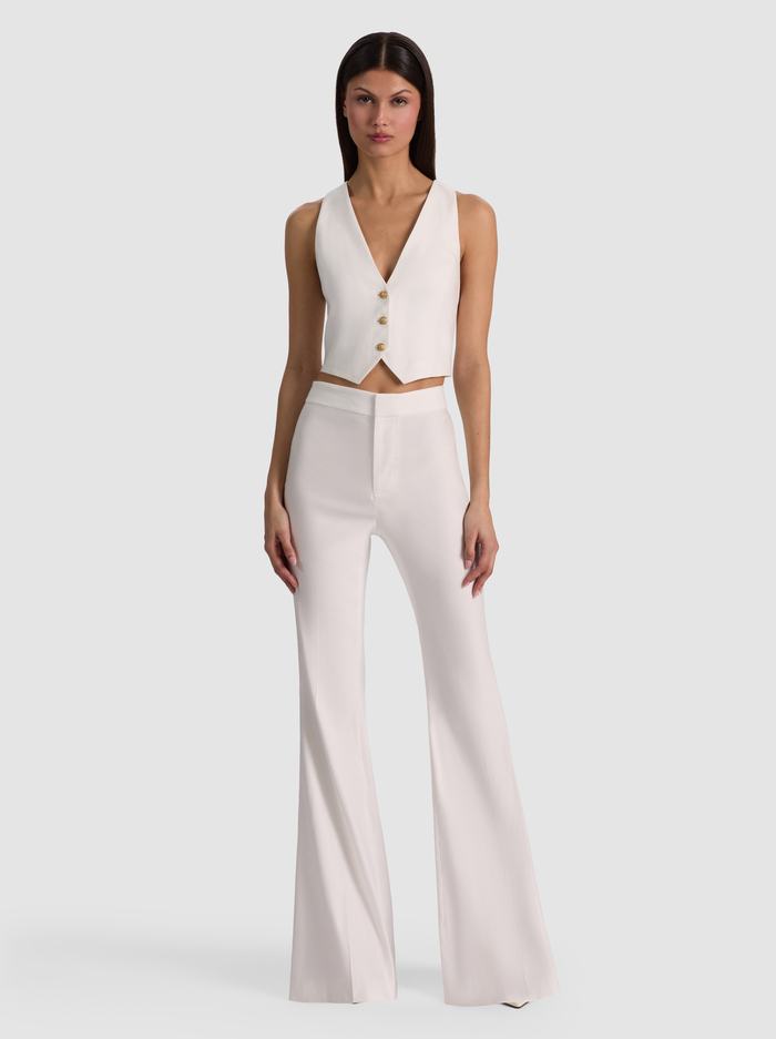 LINDEN LINEN BOOTCUT TROUSER - OFF WHITE image 1 - ALICE + OLIVIA