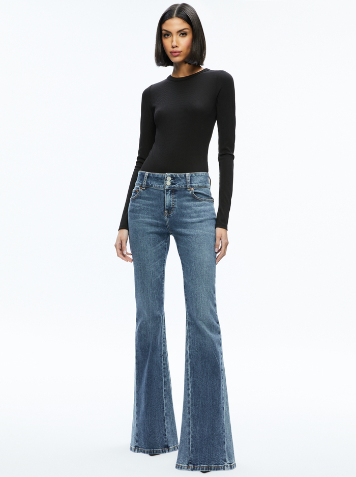 STACEY GODET BELL FLARE JEAN - TRUE BLUES DARK image 2 - Alice And Olivia