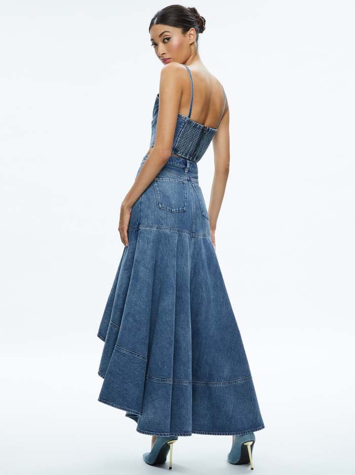 DONELLA HIGH LOW SKIRT - BROOKLYN BLUE image 2 - Alice And Olivia