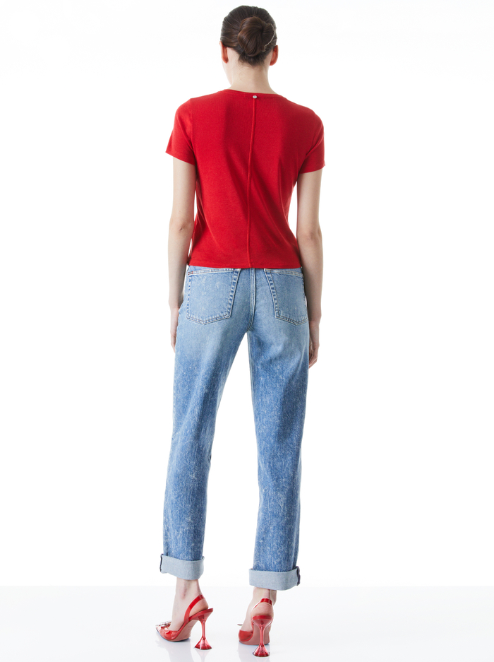 CINDY CROPPED TEE - BRIGHT POPPY image 1 - Alice And Olivia