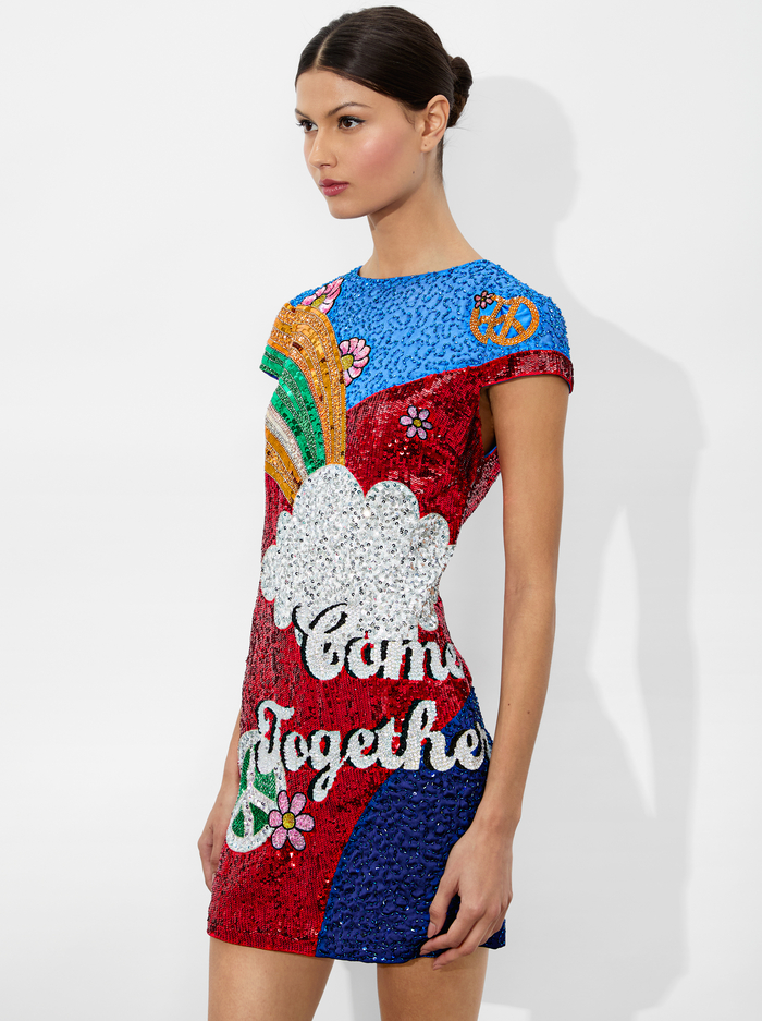 A+O X THE BEATLES CLYDE SHIFT DRESS - COME TOGETHER image 3 - Alice And Olivia