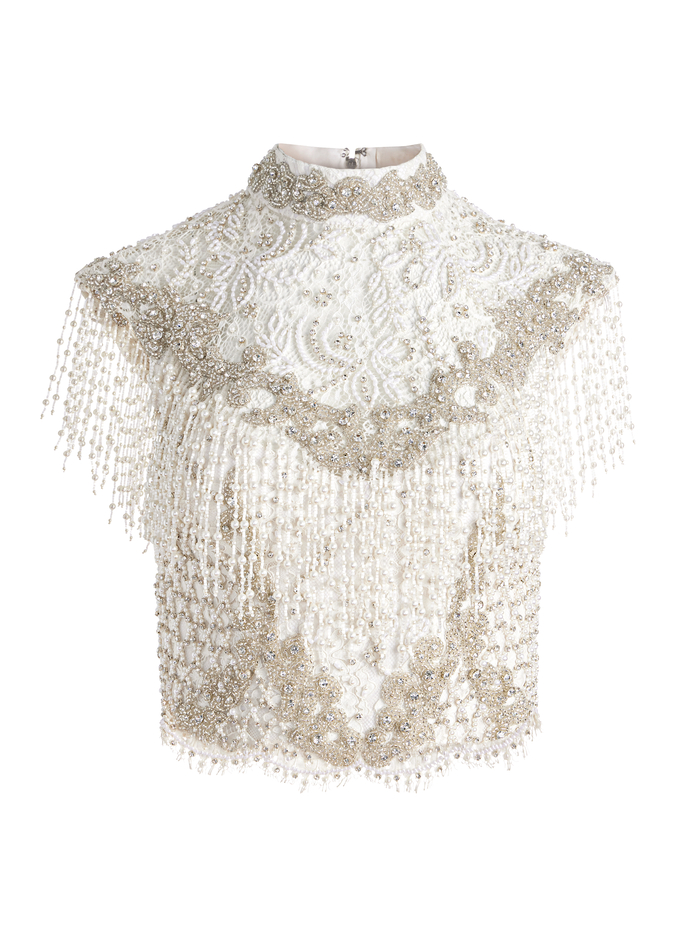 PRIA EMBELLISHED TOP - OFF WHITE image 5 - Alice And Olivia