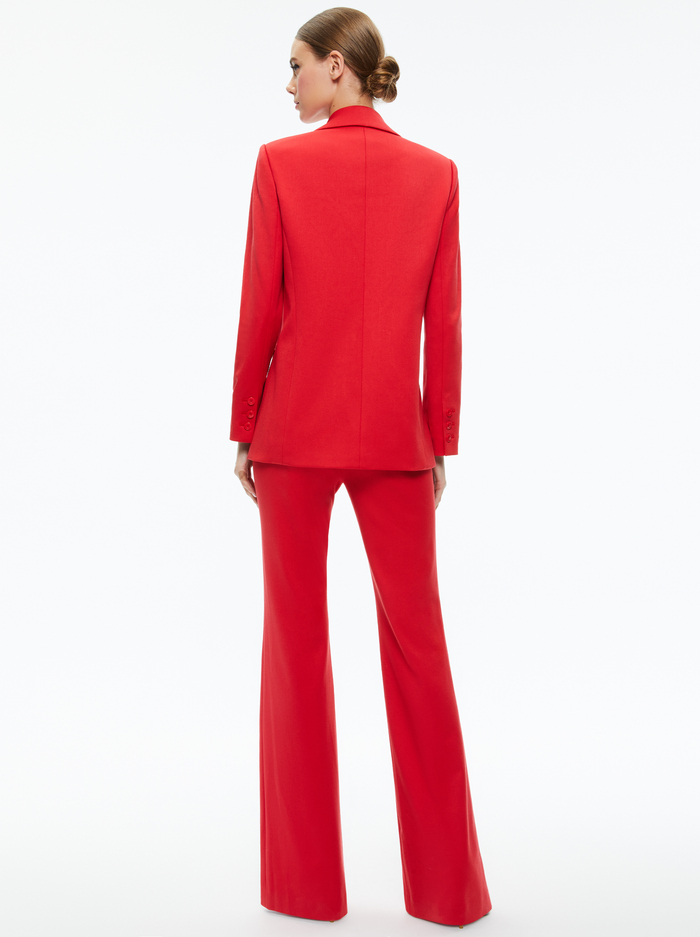 DENNY NOTCH COLLAR BOYFRIEND BLAZER - PERFECT RUBY image 1 - Alice And Olivia