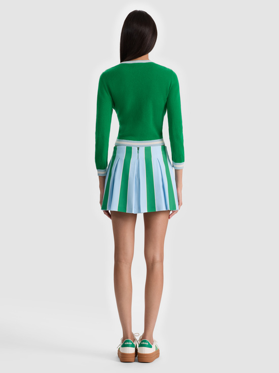 GREEN APPLE MULTI-CAROLANN CASHMERE SHRUNKEN PULLOVER