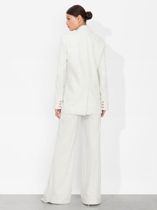 OFF WHITE/BLACK-ARIAS LINEN BLAZER