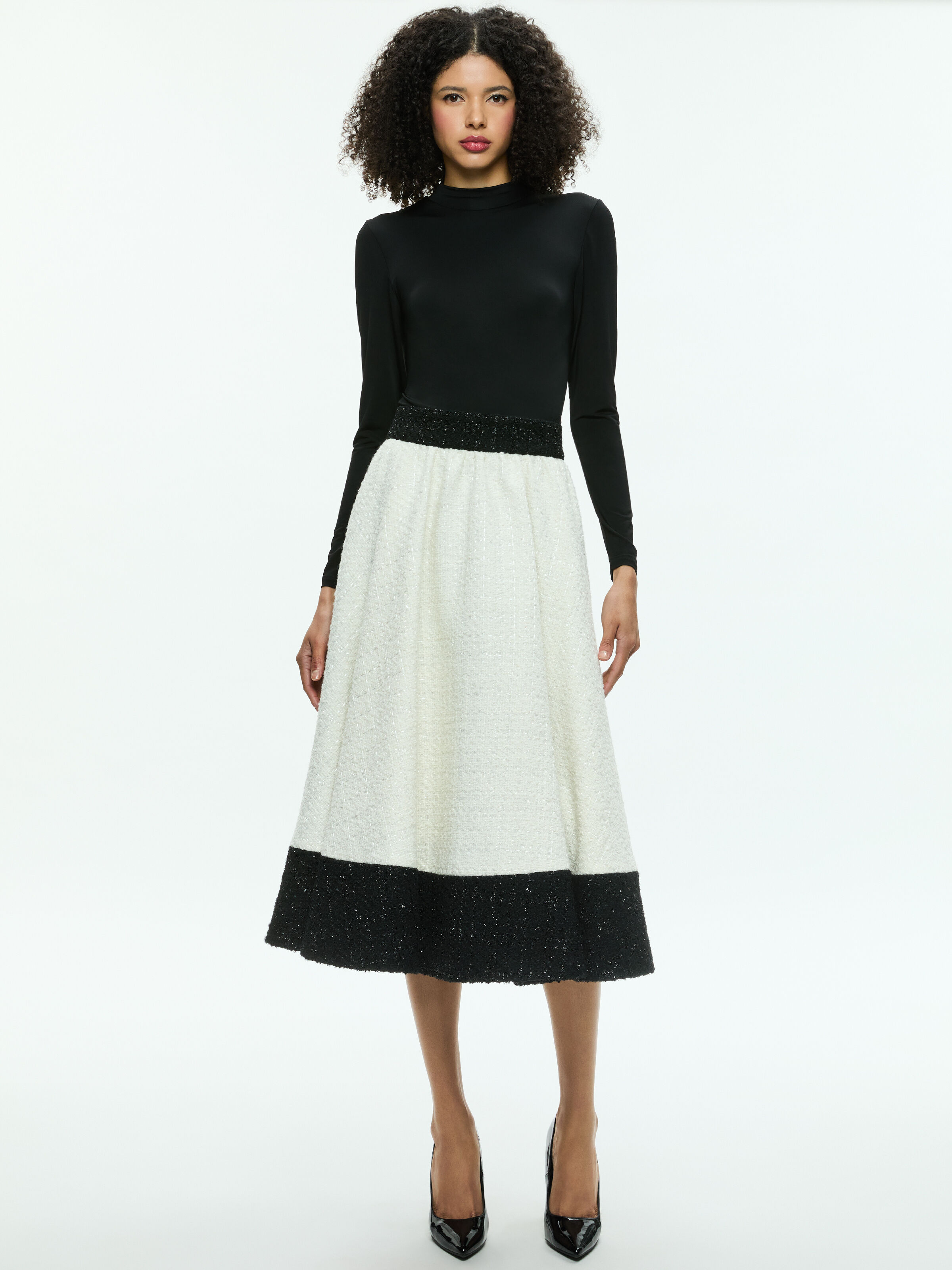 Long sleeve midi skirt dress sale