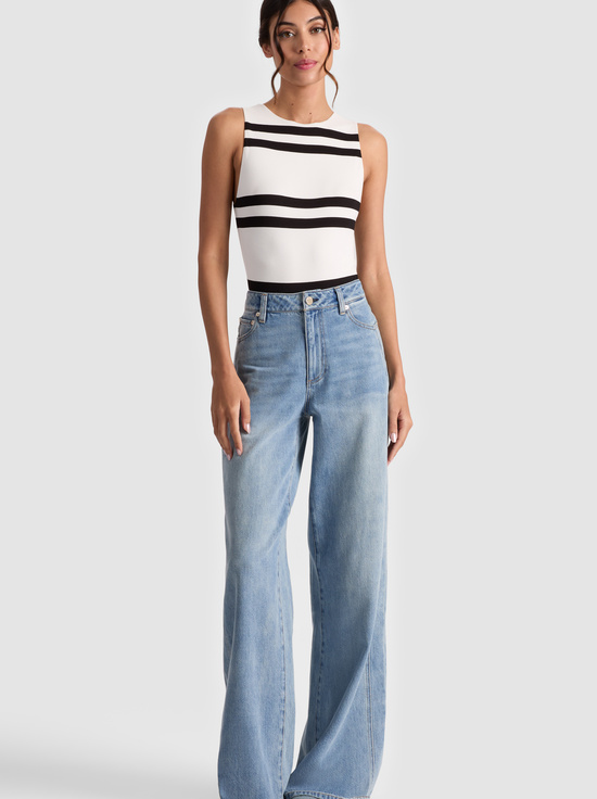 PADDLEBOARD STRIPE ECRU/BLACK-ROTHY BODYSUIT