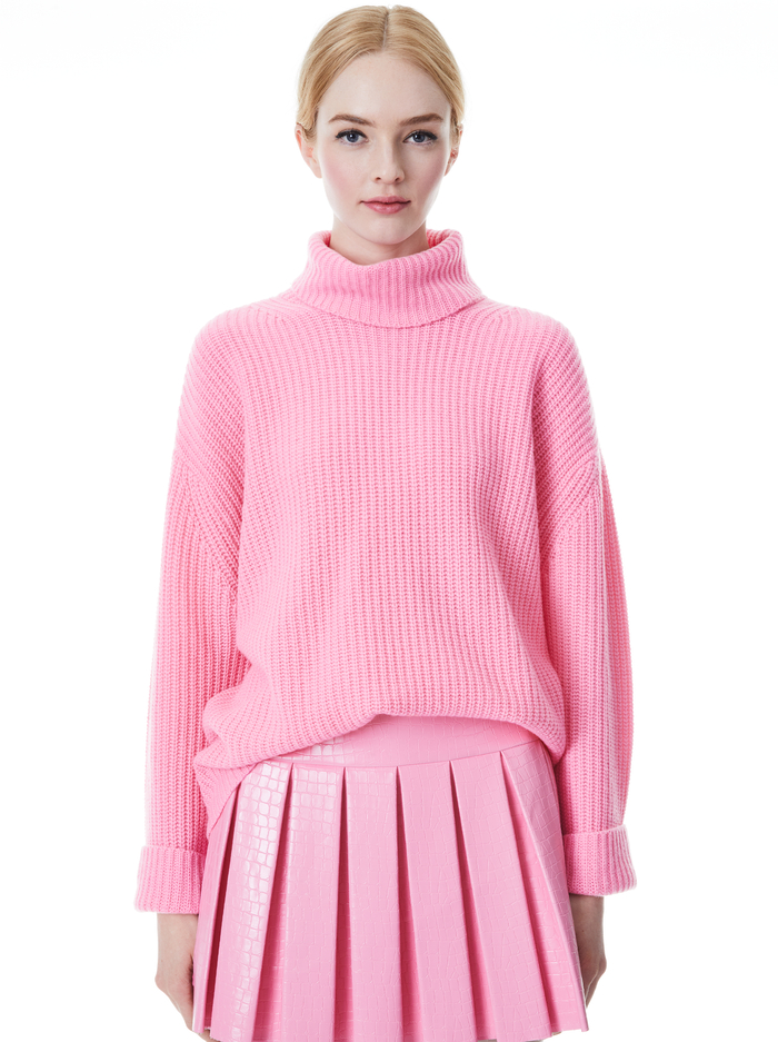 NORMA TURTLENECK PULLOVER SWEATER - PRIMROSE - Alice And Olivia