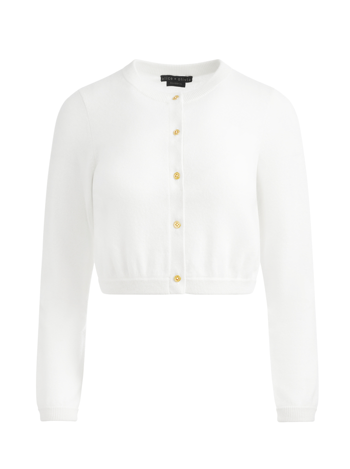 DOLLIE CASHMERE CARDIGAN - ECRU image 5 - Alice And Olivia