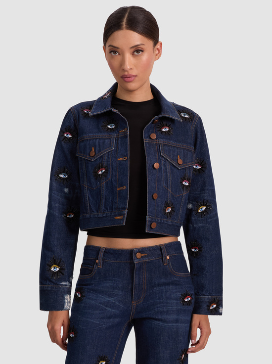 CATHERINE DARK-CHLOE EMBELLISHED DENIM JACKET