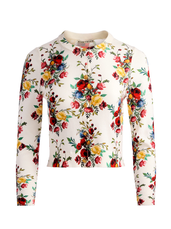GILDED ROSE-CARSON PRINTED CARDIGAN