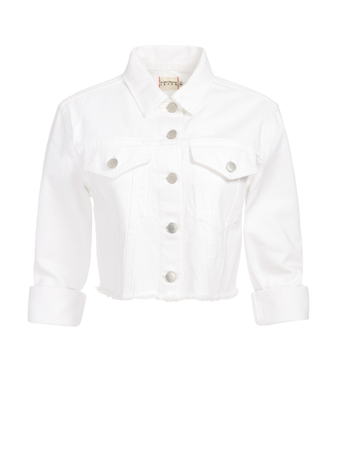 KENDALL CROPPED BOXY JACKET - VINTAGE SUGAR image 5 - Alice And Olivia