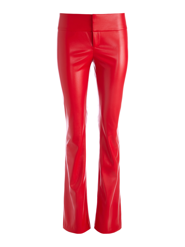 OLIVIA VEGAN LEATHER BOOTCUT PANT - PERFECT RUBY image 5 - Alice And Olivia