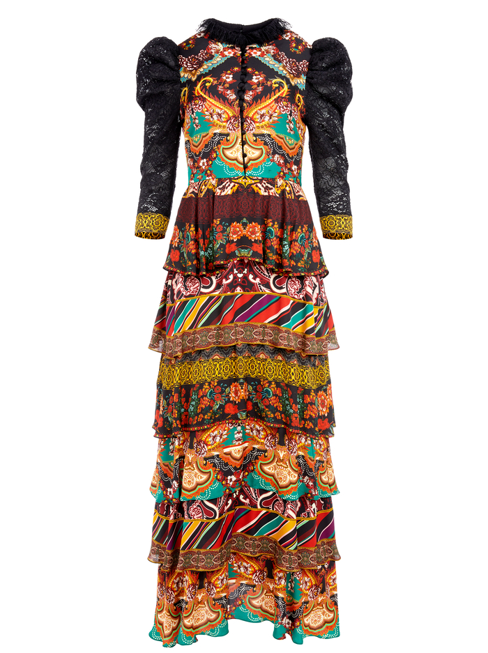 WILHEMINA TIERED MAXI DRESS - SPELLBOUND MULTI/BLACK image 5 - ALICE + OLIVIA