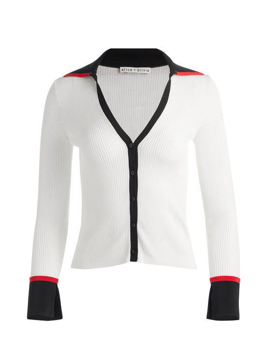 SOFT WHITE/MULTI-NEALIE CARDIGAN