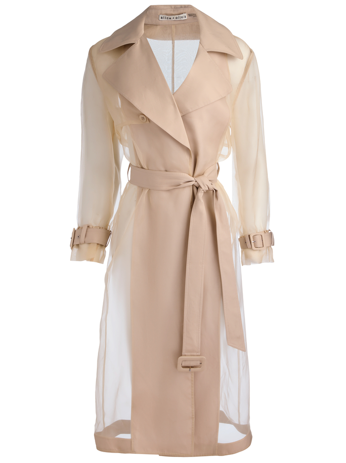 SILVIA SHEER MAXI TRENCH - LATTE image 5 - ALICE + OLIVIA