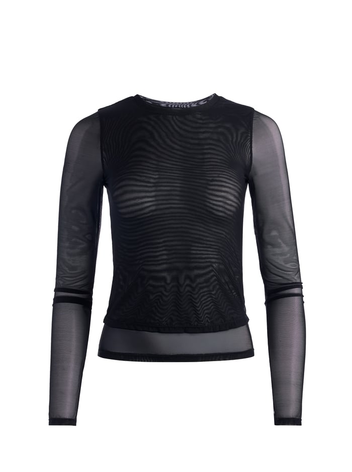 DELAINA LAYERED TOP - BLACK/BLACK image 6 - Alice And Olivia