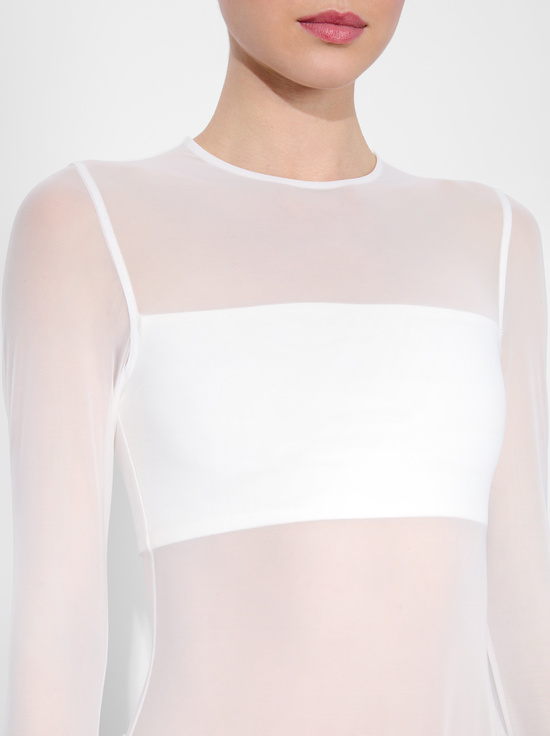 OFF WHITE-BANDEAU LONG SLEEVE BODYSUIT