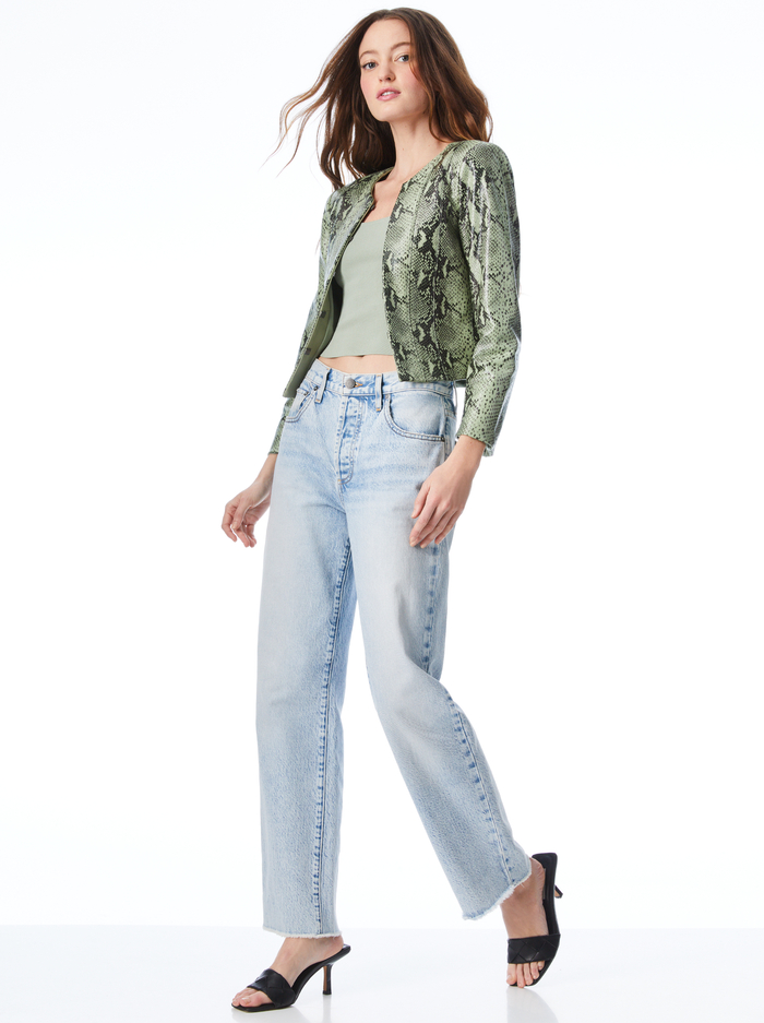 KIDMAN LEATHER JACKET - SAGE image 2 - Alice And Olivia