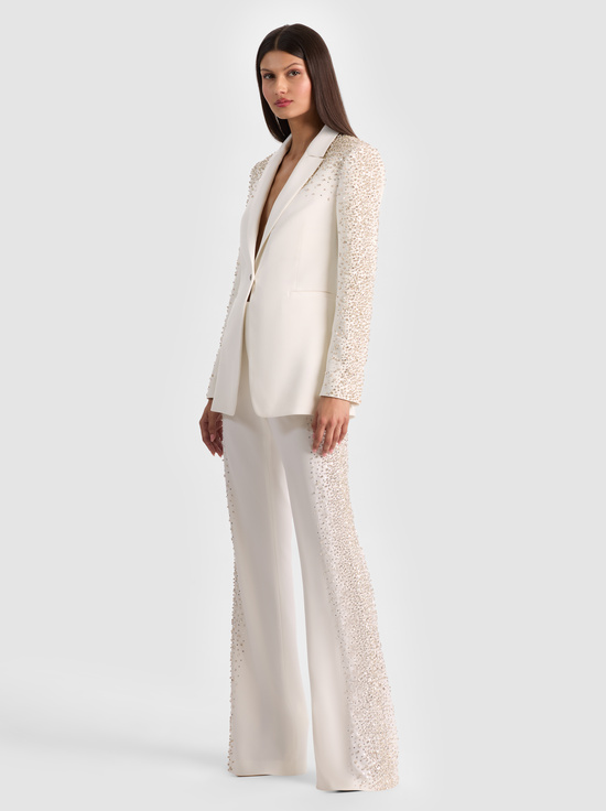 OFF WHITE-BREANN EMBELLISHED FITTED BLAZER