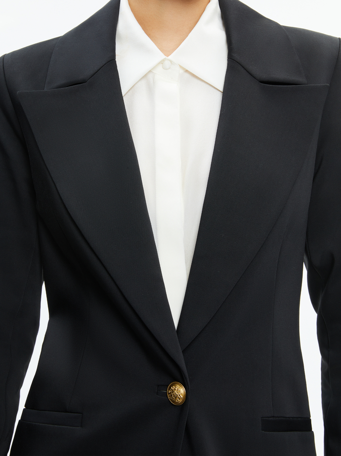 THEO NOTCH COLLAR COAT - BLACK image 3 - Alice And Olivia