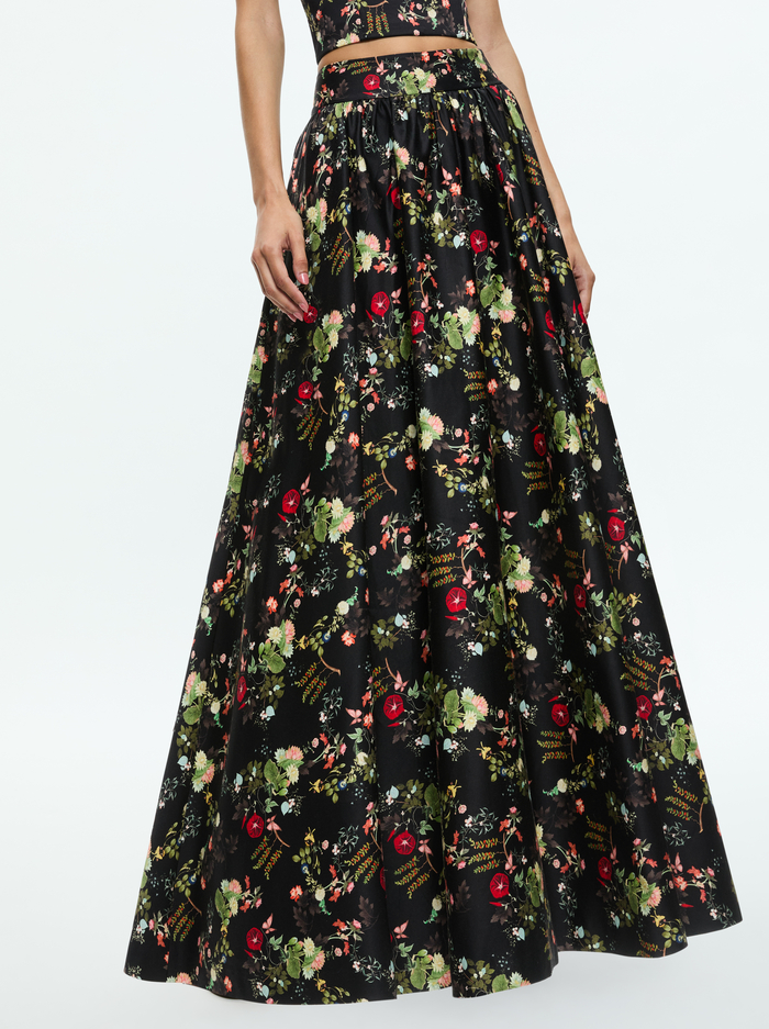 NILDA VOLUMINOUS SKIRT - BLUSH KISS BLACK - Alice And Olivia
