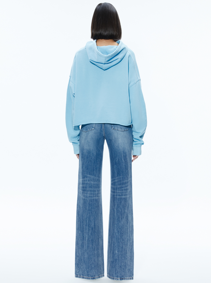 SUNNY BOXY CROPPED HOODIE - ICE image 1 - Alice And Olivia